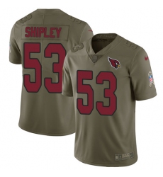 Youth Nike Arizona Cardinals #53 A.Q. Shipley Limited Olive 2017 Salute to Service NFL Jersey