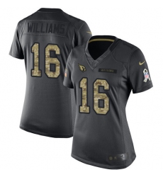 Women's Nike Arizona Cardinals #16 Chad Williams Limited Black 2016 Salute to Service NFL Jersey