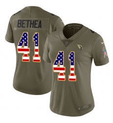 Women's Nike Arizona Cardinals #41 Antoine Bethea Limited Olive/USA Flag 2017 Salute to Service NFL Jersey