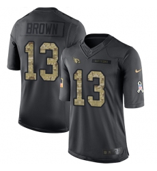 Youth Nike Arizona Cardinals #13 Jaron Brown Limited Black 2016 Salute to Service NFL Jersey