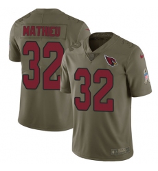 Youth Nike Arizona Cardinals #32 Tyrann Mathieu Limited Olive 2017 Salute to Service NFL Jersey