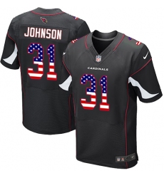 Men's Nike Arizona Cardinals #31 David Johnson Elite Black Alternate USA Flag Fashion NFL Jersey