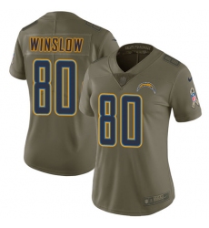 Women's Nike Los Angeles Chargers #80 Kellen Winslow Limited Olive 2017 Salute to Service NFL Jersey