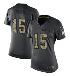 Women's Nike Los Angeles Chargers #15 Dontrelle Inman Limited Black 2016 Salute to Service NFL Jersey