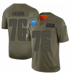 Youth Los Angeles Chargers #76 Russell Okung Limited Camo 2019 Salute to Service Football Jersey