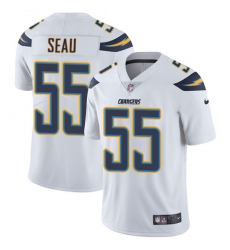 Men's Nike Los Angeles Chargers #55 Junior Seau White Vapor Untouchable Limited Player NFL Jersey