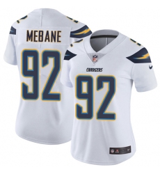 Women's Nike Los Angeles Chargers #92 Brandon Mebane White Vapor Untouchable Limited Player NFL Jersey
