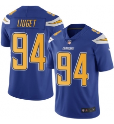 Men's Nike Los Angeles Chargers #94 Corey Liuget Limited Electric Blue Rush Vapor Untouchable NFL Jersey