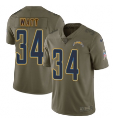 Youth Nike Los Angeles Chargers #34 Derek Watt Limited Olive 2017 Salute to Service NFL Jersey