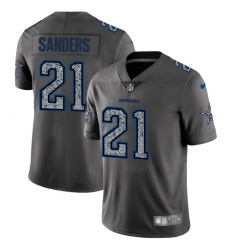 Youth Nike Dallas Cowboys #21 Deion Sanders Gray Static Vapor Untouchable Limited NFL Jersey