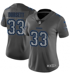 Women's Nike Dallas Cowboys #33 Tony Dorsett Gray Static Vapor Untouchable Limited NFL Jersey