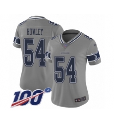 Women's Dallas Cowboys #54 Chuck Howley Limited Gray Inverted Legend 100th Season Football Jersey