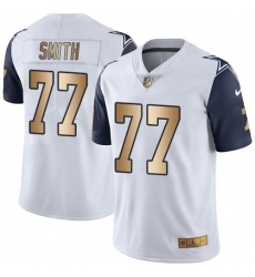 Youth Nike Dallas Cowboys #77 Tyron Smith Limited White/Gold Rush NFL Jersey