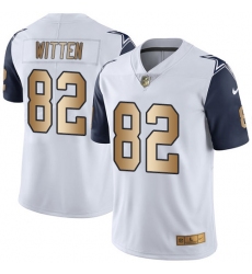 Men's Nike Dallas Cowboys #82 Jason Witten Limited White/Gold Rush NFL Jersey