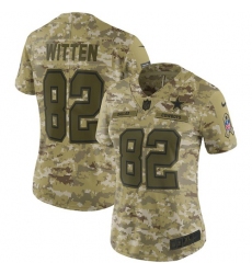Women's Nike Dallas Cowboys #82 Jason Witten Limited Camo 2018 Salute to Service NFL Jersey