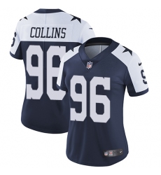 Women's Nike Dallas Cowboys #96 Maliek Collins Navy Blue Throwback Alternate Vapor Untouchable Limited Player NFL Jersey