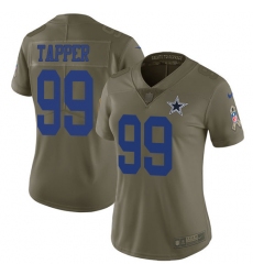 Women's Nike Dallas Cowboys #99 Charles Tapper Limited Olive 2017 Salute to Service NFL Jersey