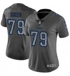 Women's Nike Dallas Cowboys #79 Chaz Green Gray Static Vapor Untouchable Limited NFL Jersey