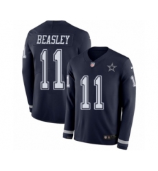 Men's Nike Dallas Cowboys #11 Cole Beasley Limited Navy Blue Therma Long Sleeve NFL Jersey