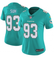 Women's Nike Miami Dolphins #93 Ndamukong Suh Aqua Green Team Color Vapor Untouchable Limited Player NFL Jersey