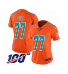 Women's Miami Dolphins #77 Adam Joseph Duhe Limited Orange Inverted Legend 100th Season Football Jersey