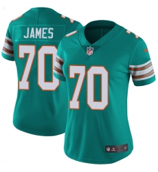Women's Nike Miami Dolphins #70 Ja'Wuan James Aqua Green Alternate Vapor Untouchable Limited Player NFL Jersey