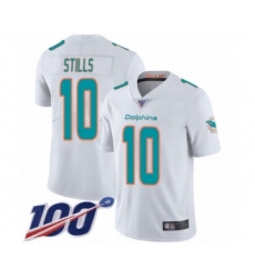 Men's Miami Dolphins #10 Kenny Stills White Vapor Untouchable Limited Player 100th Season Football Jersey