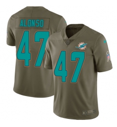 Youth Nike Miami Dolphins #47 Kiko Alonso Limited Olive 2017 Salute to Service NFL Jersey