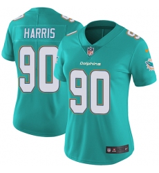 Women's Nike Miami Dolphins #90 Charles Harris Aqua Green Team Color Vapor Untouchable Limited Player NFL Jersey