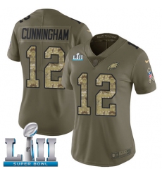 Women's Nike Philadelphia Eagles #12 Randall Cunningham Limited Olive/Camo 2017 Salute to Service Super Bowl LII NFL Jersey