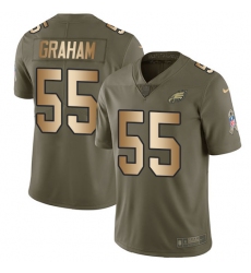 Youth Nike Philadelphia Eagles #55 Brandon Graham Limited Olive/Gold 2017 Salute to Service NFL Jersey