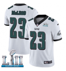 Youth Nike Philadelphia Eagles #23 Rodney McLeod White Vapor Untouchable Limited Player Super Bowl LII NFL Jersey