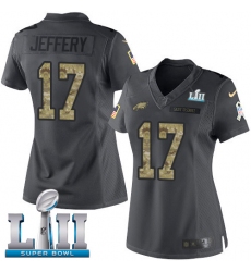 Women's Nike Philadelphia Eagles #17 Alshon Jeffery Limited Black 2016 Salute to Service Super Bowl LII NFL Jersey
