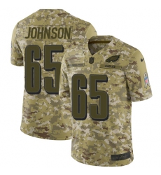 Youth Nike Philadelphia Eagles #65 Lane Johnson Limited Camo 2018 Salute to Service NFL Jersey