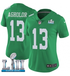 Women's Nike Philadelphia Eagles #13 Nelson Agholor Limited Green Rush Vapor Untouchable Super Bowl LII NFL Jersey