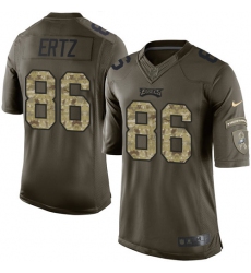Men's Nike Philadelphia Eagles #86 Zach Ertz Elite Green Salute to Service NFL Jersey