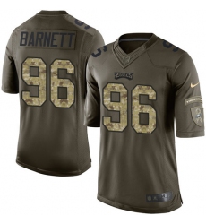 Men's Nike Philadelphia Eagles #96 Derek Barnett Elite Green Salute to Service NFL Jersey