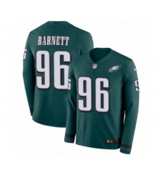 Men's Nike Philadelphia Eagles #96 Derek Barnett Limited Green Therma Long Sleeve NFL Jersey