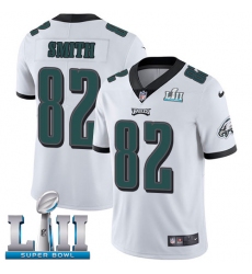 Men's Nike Philadelphia Eagles #82 Torrey Smith White Vapor Untouchable Limited Player Super Bowl LII NFL Jersey
