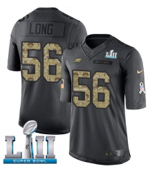 Youth Nike Philadelphia Eagles #56 Chris Long Limited Black 2016 Salute to Service Super Bowl LII NFL Jersey