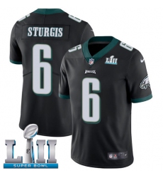 Youth Nike Philadelphia Eagles #6 Caleb Sturgis Black Alternate Vapor Untouchable Limited Player Super Bowl LII NFL Jersey