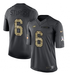 Youth Nike Philadelphia Eagles #6 Caleb Sturgis Limited Black 2016 Salute to Service NFL Jersey