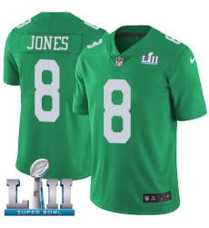 Men's Nike Philadelphia Eagles #8 Donnie Jones Limited Green Rush Vapor Untouchable Super Bowl LII NFL Jersey