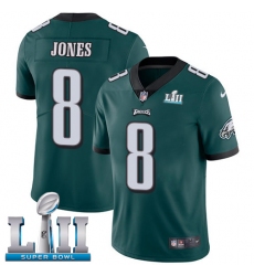 Men's Nike Philadelphia Eagles #8 Donnie Jones Midnight Green Team Color Vapor Untouchable Limited Player Super Bowl LII NFL Jersey