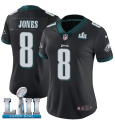 Women's Nike Philadelphia Eagles #8 Donnie Jones Black Alternate Vapor Untouchable Limited Player Super Bowl LII NFL Jersey