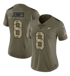 Women's Nike Philadelphia Eagles #8 Donnie Jones Limited Olive/Camo 2017 Salute to Service NFL Jersey