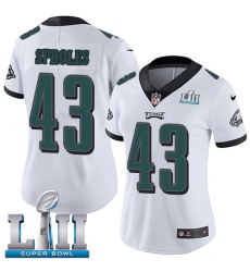 Women's Nike Philadelphia Eagles #43 Darren Sproles White Vapor Untouchable Limited Player Super Bowl LII NFL Jersey