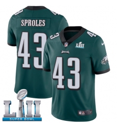 Youth Nike Philadelphia Eagles #43 Darren Sproles Midnight Green Team Color Vapor Untouchable Limited Player Super Bowl LII NFL Jersey