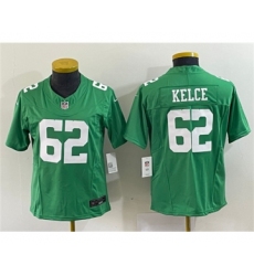 Youth Philadelphia Eagles #62 Jason Kelce Green 2023 F.U.S.E. Football Stitched Jersey