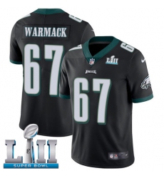 Men's Nike Philadelphia Eagles #67 Chance Warmack Black Alternate Vapor Untouchable Limited Player Super Bowl LII NFL Jersey